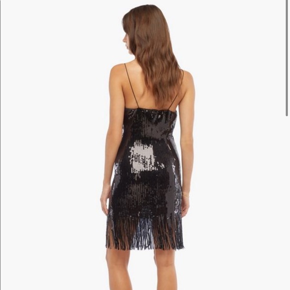 🆕 JustFab: Black Fringe Sequin Dress - Picture 3 of 5